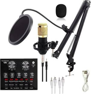 WRADER Professional Studio Microphone with Sound Card Full Setup Studio Mic Recording Microphone