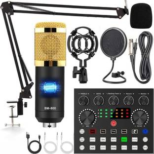 IMAGINEA BM800 Condenser Microphone with V8S Sound Card for YouTube, Podcast, Singing Microphone