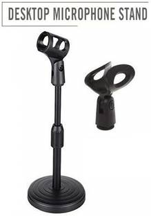 BALRAMA Round Base Desktop Mic Stand Adjustable Height Table Top Stand Mic Clip Holder Microphone