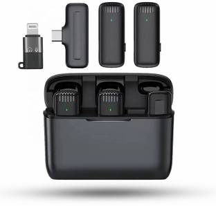 WRADER Dual User Wireless Mic with Noise Cancellation for Type C Mobiles and Phone Microphone