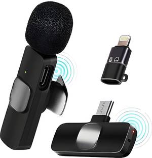 FITRIC K8 Wireless Lavalier Mic for Recording, YouTube, Vlogging, Plug & Play Mic" Microphone