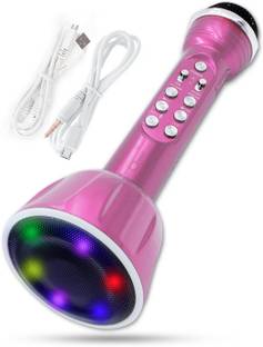 Pick Ur Needs Superier Quality With LED Wireless Bluetooth Microphone Connection Player Speaker 2-in1 With Recording + USB+FM Microphone