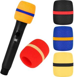 BALRAMA 5pcs Colour Microphone Windscreen Sponge Reusable Cover Handheld Stage Mic Foam Microphone