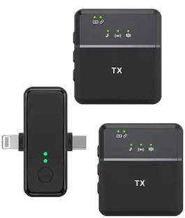 WRADER Dual Wireless Mic with Noise Reduction for Mobile, Camera, DSLR, Laptop, Speaker Microphone