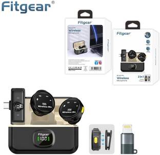 Fitgear FG-X6 2Wireless Lapel Microphone for iPhone/iPad/Android with Charging Case Clip Microphone