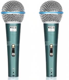 hybite Beta58A Dynamic Cardioid Vocal MultiPurpose Mic with 12 Ft XLR Cable (Pack of 2) Microphone