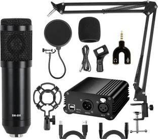 Urban Infotech Dynamic Black Microphone Set kit with Phantom Power for Live Studio Recording Microphone