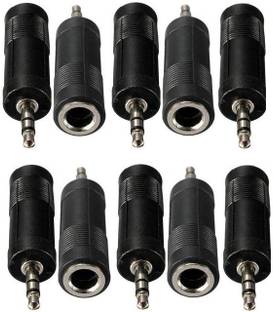 BALRAMA 10pcs 3.5mm Stereo Jack Male to 6.3mm Stereo Female Pin Audio Connector Adapter Microphone