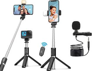 samipna Bluetooth Extendable Selfie Stick with mic Microphone