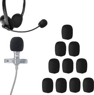 BALRAMA 10pc Black Mini Foam for Headset, Lavalier & Lapel Microphone Windscreen Sponge Microphone