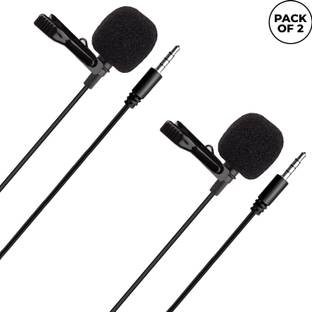 WRADER PACK OF 2 - Youtube Collar Microphone for Youtube Reels ASMR Voice Recording Microphone