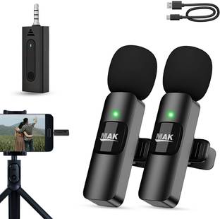 MAK Wireless Lavalier Microphone Compatible for DSLR/Camera/Speaker Microphone