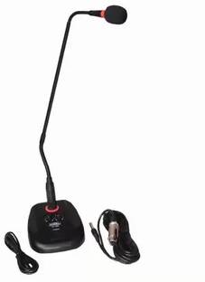 KH Desktop/Table Gooseneck Wired Microphone System - Table Mounted Corded Voice Condenser Mic with Pop Filter Microphone