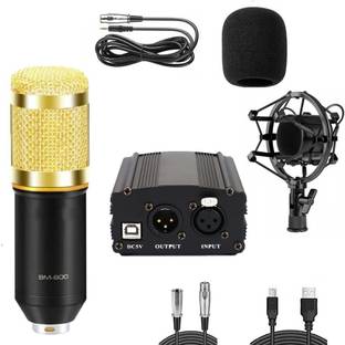 AMG Music Condenser Microphone for Recording with 48v Phantom Power for Singing Podcasting Microphone
