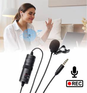 ASRYD 3.5mm Professional Condenser Microphone with 1/4" Adapter for Smartphones, DSLR Microphone