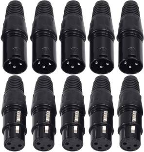 BALRAMA 10pcs 3 Pin Mic XLR Plug Colored Ring Audio Socket Male Female Mic Connector Microphone
