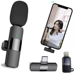 Rainfire Mini Wireless Lapel Microphone Recording Mic for Vlogging Live Streamer YouTube Microphone
