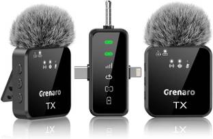 Grenaro Wireless Mike for Vlogging, 3 in 1 Mic for YouTube, Plug & Play Wireless Mic Microphone