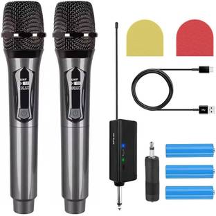 AMG Music UHF Wireless Microphone System Cordless Dynamic Mic with Rechargeable Receiver Microphone