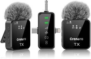 Grenaro Wireless Mike for Vlogging, 3 in 1 Mic for YouTube, Plug & Play Wireless Mic Microphone