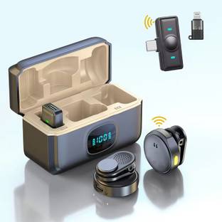 WRADER Dual Wireless Mic with Charging Case for Video Recording Reels Vloging Instagram Microphone