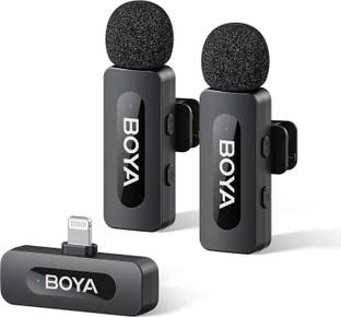 BOYA BY-V2 2.4 ghz Omnidirectional Wireless Microphone System with 2 Transmitters Microphone