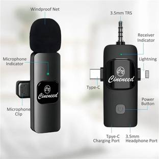 Cineneed - K15 - All Types of Smartphone, Dslr & Camcorder Compatible Dual Wireless Microphone