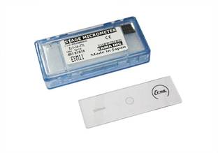 ERMA Stage Micrometer Horizontal Slide 1 mm-100 division Microscope Slide Box