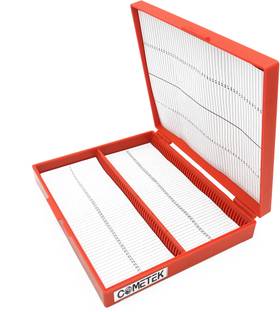 Comet Slide Box with Hinged Cover, 100 Slide Capacity - Polypropylene Microscope Slide Box