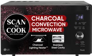 LG 28 L Heart Friendly Recipes and 360 Motorised Rotisserie for crispy and tasty bar-be-que recipes, Scan to Cook Wi-Fi Enabled Charcoal Convection Microwave Oven