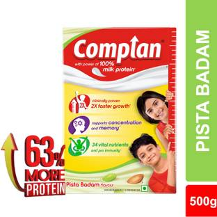 COMPLAN Nutrition Drink Powder for Children, Pista Badam Flavour, Carton