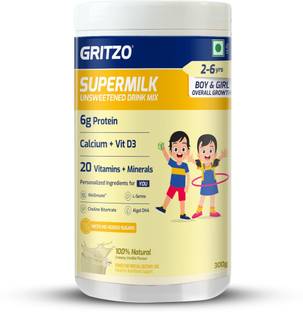 Gritzo SuperMilk Overall Growth (2-6y), 6g Protein ( Creamy Vanilla)