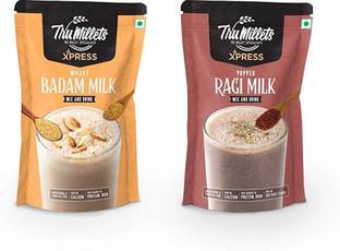 Trumillets Xpress Healthy Millet Drink Instant Mix Popped Ragi Milk & Badam Milk