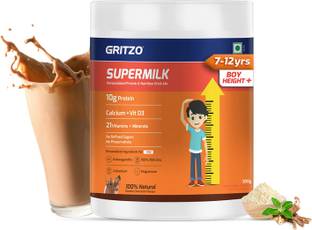 Gritzo SuperMilk Height+ (7-12y Boys),10g Protein, Double Chocolate