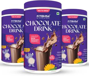 Pro-To-Grow Fitbhim Chocolate Drink Pack of 3 (
