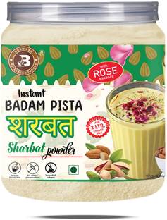 Brew Lab Badam Pista Sharbat With Rose Essence | Instant Drink Mix Real Taste Of Sharbat