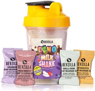 Bevzilla Milkshake Shaker 500ml with 4 Flavour Milkshake cubes -2 Each