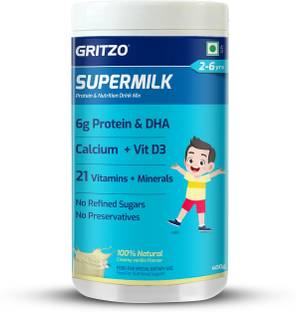 Gritzo SuperMilk Overall Growth (2-6y), 6g Protein (Creamy Vanilla)