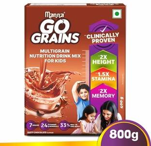 Manna Go Grains Multigrain Kids Drink | Clinically Proven 100% More Growth in 90 Days*