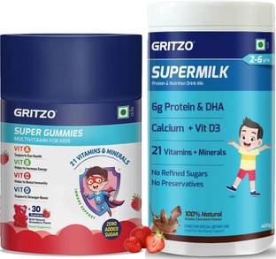 Gritzo SuperMilk Daily Nutrition (2-6y), 6g Protein with Super Gummies