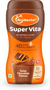 NuNectar Super Vita A Junk Free Nutrition Drink for Kids | No Sugar | Swiss Chocolate