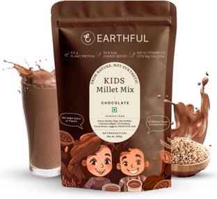 EARTHFUL Kids Millet Mix | 400g | No Refined Sugar | Ragi, Jowar, Barley | Jaggery, Cocoa