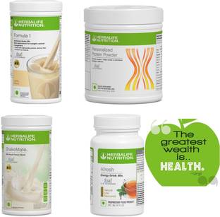 HERBALIFE Vanilla Shake 500g + Shakemate + Protein 200g + Tulsi Afresh 50g