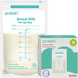 ARDAKI Breast Milk Storage Bags | Pre-Sterilized Leak-Proof BPA-Free Double Zipper Seal