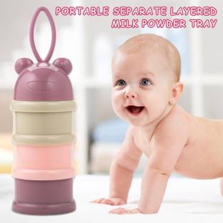 GLOZIA 3 Layer Cute Bear Portable Baby Food Milk Powder Storage Box Bottle