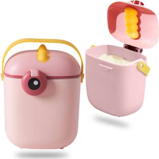 Bembika Milk Powder Storage Container with Scoop and Leveller- Pink (400 ML)