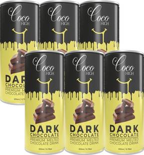COCOHIGH Dark Chocolate Milkshake with Real Chocolate Milkshake 200 ML Pack of 6