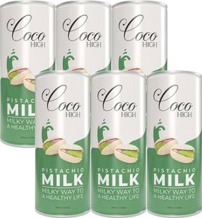 COCOHIGH Pistachio Pista Milkshake 200 ML (Pack of 6) Thick & Creamy Flavoured Milk