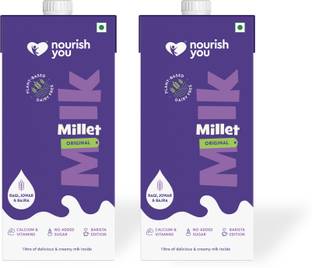 Nourish You Plant Based Millet Mlk With Goodness of Ragi, Jowar, Bajra & Oats 1000ml Each Normal