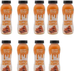Dairy Power Flavoured Milk Butterscotch 180 ml,Milk Based Drink(Pack of 9) Liquid